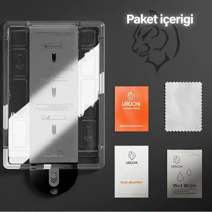 URUCHI Tablet ile Uyumlu Ekran Koruyucu, Hizalama Aparatlı Kolay Kurulum, HD Şeffaf Temperli Cam, 9H Dayanıklı, Hassas Dokunmatik (1, iPad 11 (A16) 2025 / iPad 10. Nesil 10.9 2022)