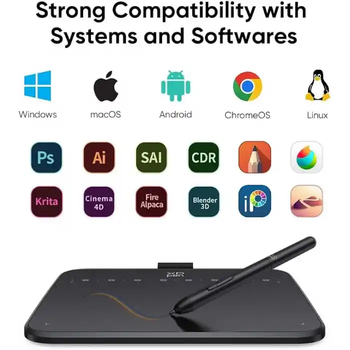 XPPen Deco 640 Grafik Çizim Tableti, 16384 Basınç Seviyesi, Pilsiz Kalem, 6x4 İnç, Windows Mac Android Uyumlu