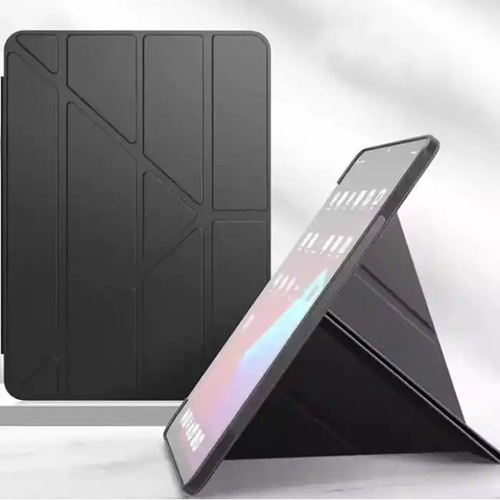 Coverzone iPad Air 11 M4 için Kılıf A2902 11 inç (2026) Kalem Koyma Bölmeli, Stand Olan, Uyku Modlu Silikon Arka Yüzey Suni Deri, Ergonomik Yapılı, Attractive Smart Cover Siyah