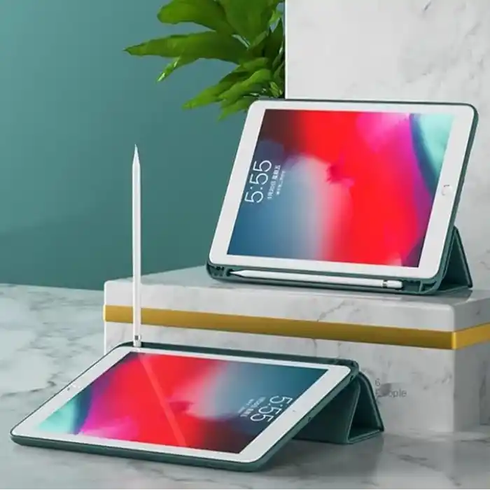 Coverzone iPad Air 11 M4 için Kılıf A2902 11 inç (2026) Kalem Koyma Bölmeli, Stand Olan, Uyku Modlu Silikon Arka Yüzey Suni Deri, Ergonomik Yapılı, Attractive Smart Cover Siyah