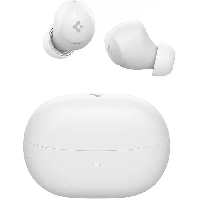 Spigen Audio TWS P10 Bluetooth Kablosuz Kulaklık - ANC Pro Aktif Gürültü Engelleme & 10mm Sürücü & 30 Saat Pil & & ENC 6 Mikrofon & Şeffaf & Gaming Mod iPX4 White - ASD07963