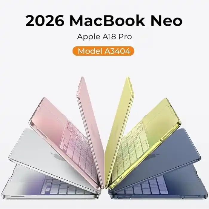Minesk MacBook NEO 13 inç ile Uyumlu Ultra Şeffaf Alt Üst Takım Sert Kılıf - Kusursuz Kalıp ve Mükemmel Koruma - Ekstra Parlaklık Kazandıran Kristal Şeffaflığında Sert Polikarbonat Materyal