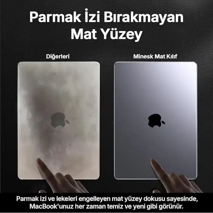 Minesk MacBook Air 13,6 ile Uyumlu M5 (A3449) M4 (A3240) M3 (A3113) M2 (A2681) Polikarbonat Sert Koruyucu Çizilme ve Darbe Önleyici Kılıf (Mat-Uzay Gri, 13.6 inç 2022-2023-2024-2025-2026)