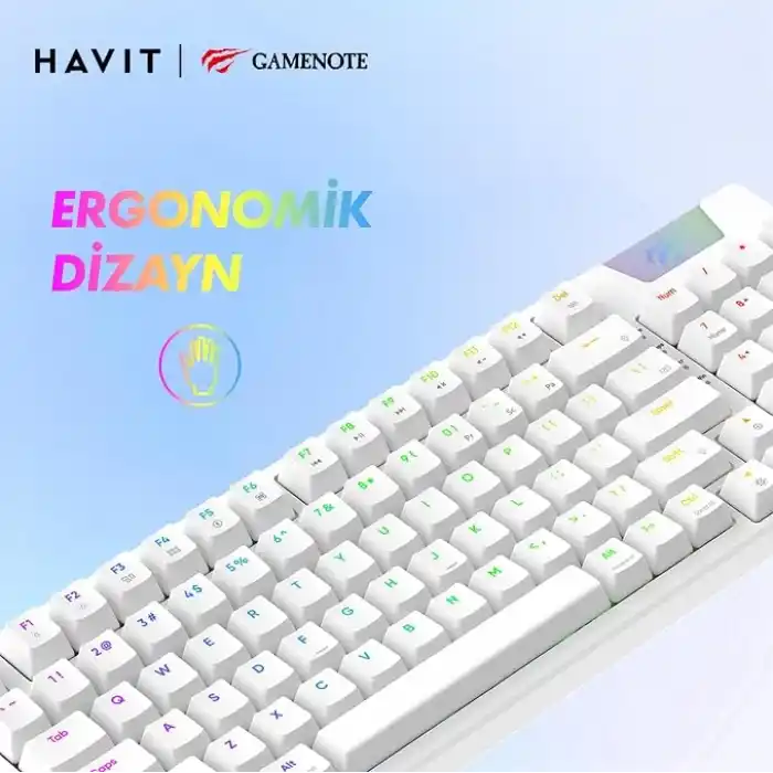 Havit Gamenote KB885L RGB Backlit Gaming Mekanik Klavye Beyaz