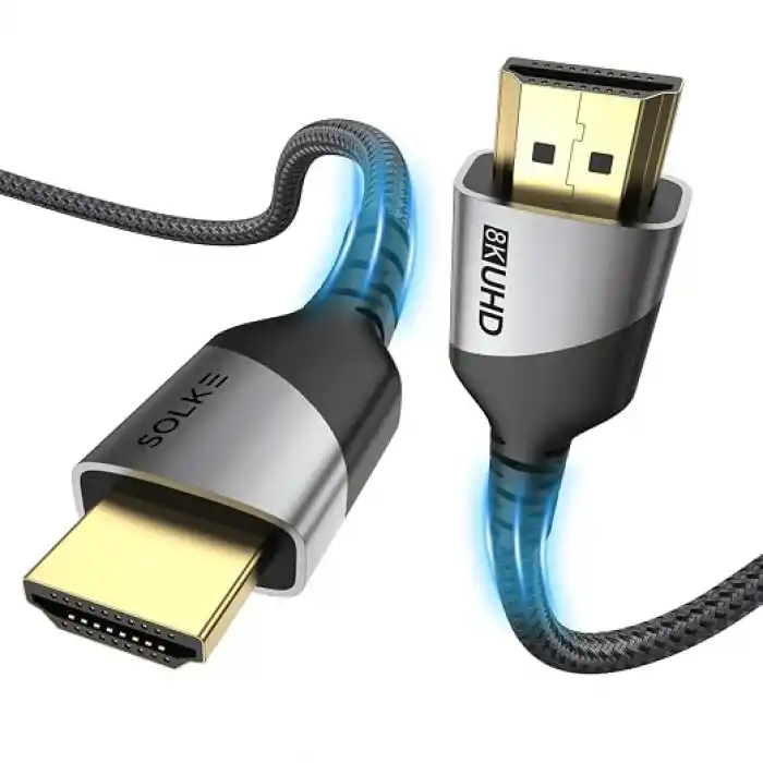HDMI 2.1 Kablo UHD 8K 60Hz 4K 120Hz 48Gbps HDR eARC HDCP TV Monitör PS5 Xbox Görüntü Kablosu Örgülü Alüminyum (3 Metre)