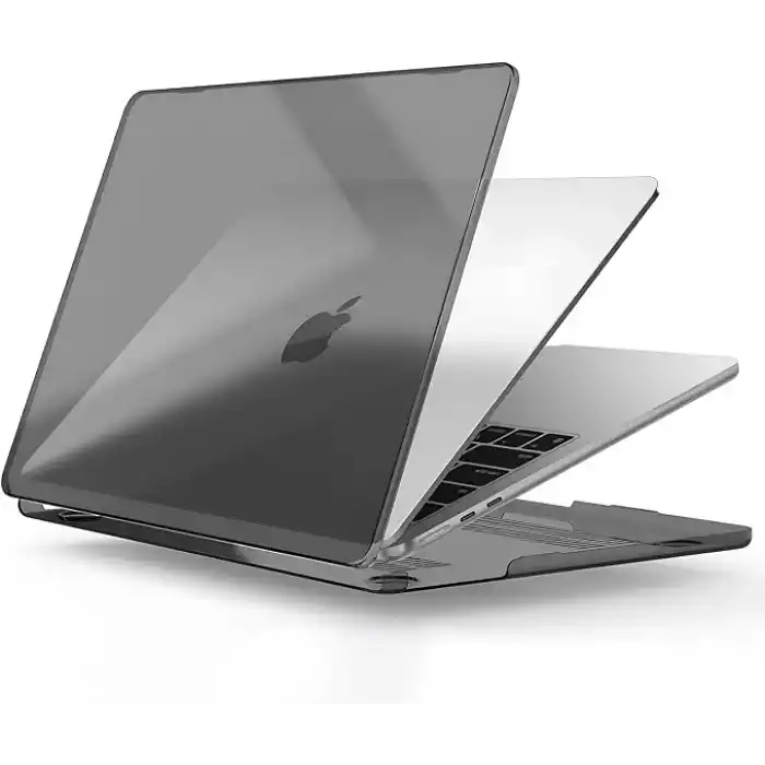 Minesk MacBook Air 15,3 ile Uyumlu M5 (A3448) M4 (A3241) M3 (A3114) M2 (A2941) Polikarbonat Sert Koruyucu Çizilme ve Darbe Önleyici Kılıf (Siyah Şeffaf, 15 inç 2023-2026)