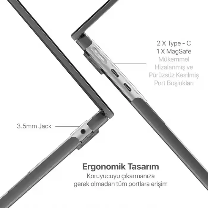 Minesk MacBook Air 15,3 ile Uyumlu M5 (A3448) M4 (A3241) M3 (A3114) M2 (A2941) Polikarbonat Sert Koruyucu Çizilme ve Darbe Önleyici Kılıf (Siyah Şeffaf, 15 inç 2023-2026)