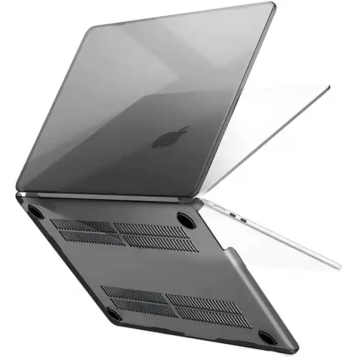 Minesk MacBook Air 15,3 ile Uyumlu M5 (A3448) M4 (A3241) M3 (A3114) M2 (A2941) Polikarbonat Sert Koruyucu Çizilme ve Darbe Önleyici Kılıf (Siyah Şeffaf, 15 inç 2023-2026)