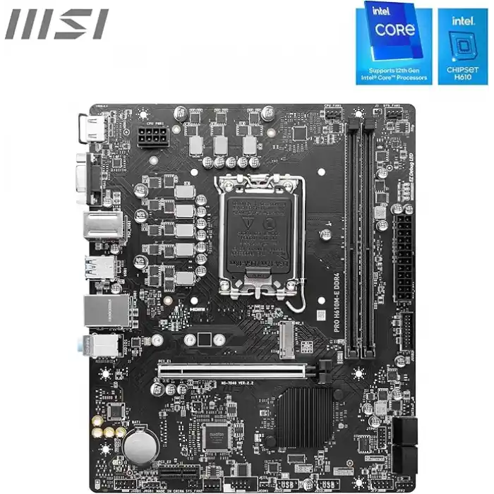 MSI PRO H610M-E DDR4 Intel H610 Soket 1700 DDR4 3200MHz mATX Gaming (Oyuncu) Anakart