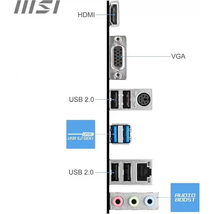 MSI PRO H610M-E DDR4 Intel H610 Soket 1700 DDR4 3200MHz mATX Gaming (Oyuncu) Anakart