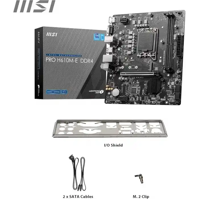 MSI PRO H610M-E DDR4 Intel H610 Soket 1700 DDR4 3200MHz mATX Gaming (Oyuncu) Anakart