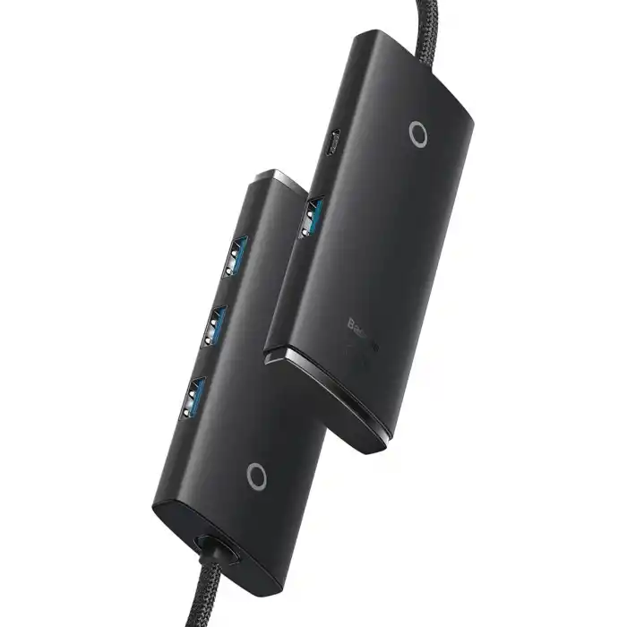 Baseus Lite 4in1 Multifonksiyonel Type-C Hub Dock Station Siyah