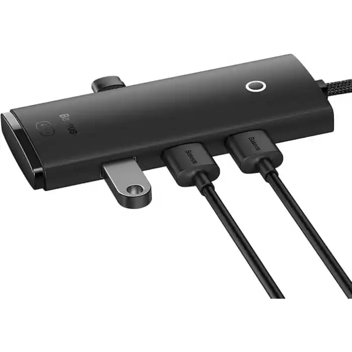 Baseus Lite 4in1 Multifonksiyonel Type-C Hub Dock Station Siyah