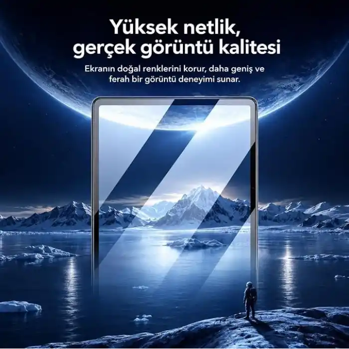 Coverzone iPad A16 ile Uyumlu Kolay Aparatlı Ekran Koruyucu