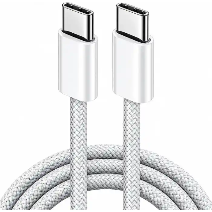 USB-C to USB-C Hızlı Şarj Kablosu Type-C 60W PD, 1m Örgülü Şarj Kablosu; iPhone 15 16 17 Pro Max, Samsung S24 S23 Ultra, iPad Pro ve USB-C Cihazlarla Uyumlu - Bydiz