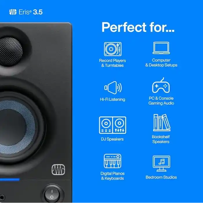 Presonus Eris 3.5 (2. Nesil) | 3.5 Medya Referans Monitör, 50 Watt
