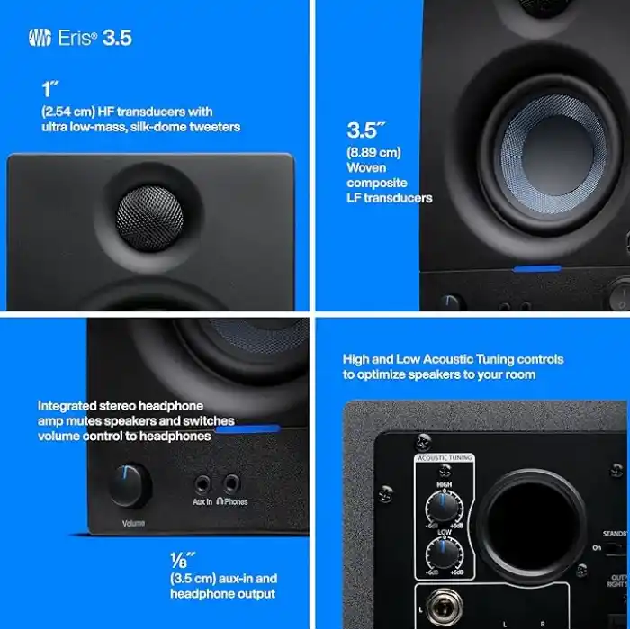Presonus Eris 3.5 (2. Nesil) | 3.5 Medya Referans Monitör, 50 Watt