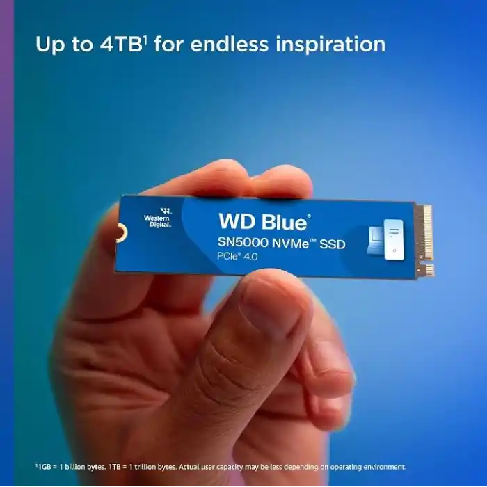 Western Digital Blue SN5000 NVMe SSD M.2 2280 2 TB (5.000 MB/snye kadar okuma 4.000 MB/snye kadar yazma) - WDS200T4B0E