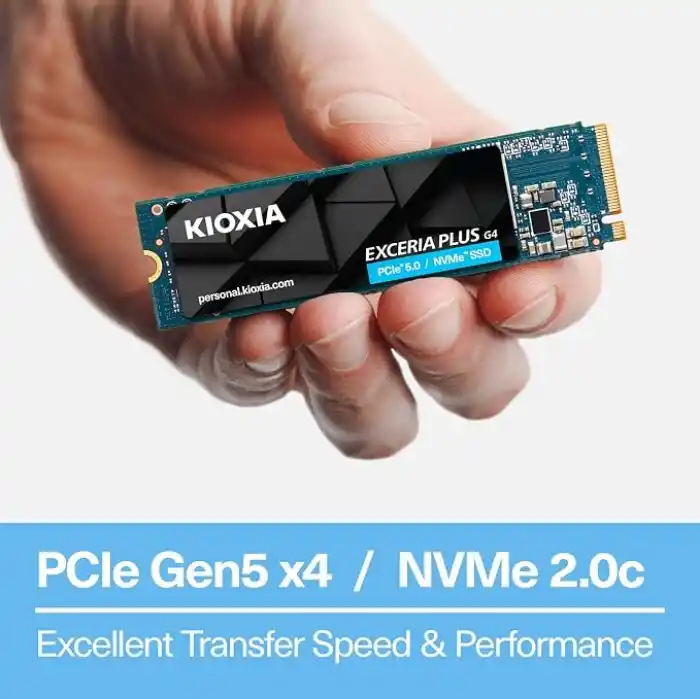 KIOXIA EXCERIA PLUS G4 1TB NVMe SSD – M.2 2280, PCIe Gen5 x4, 10000MB/s Okuma, 7900MB/s Yazma