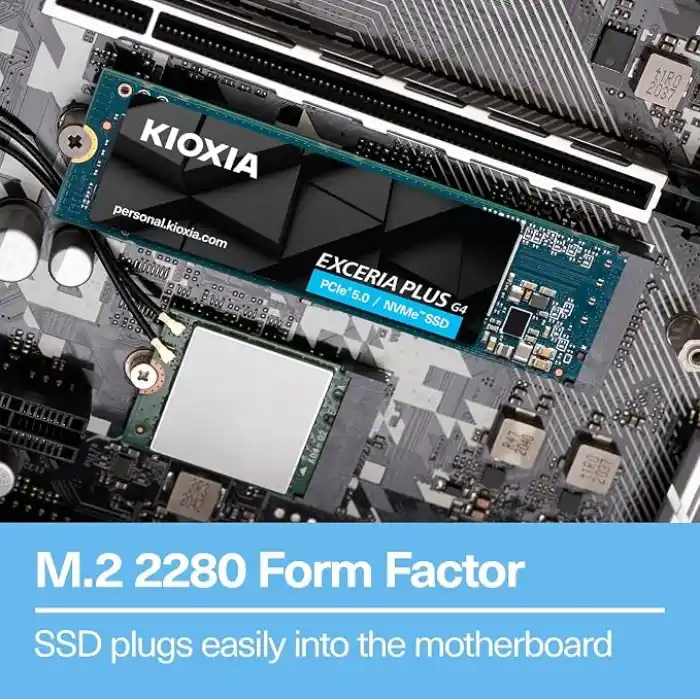 KIOXIA EXCERIA PLUS G4 1TB NVMe SSD – M.2 2280, PCIe Gen5 x4, 10000MB/s Okuma, 7900MB/s Yazma