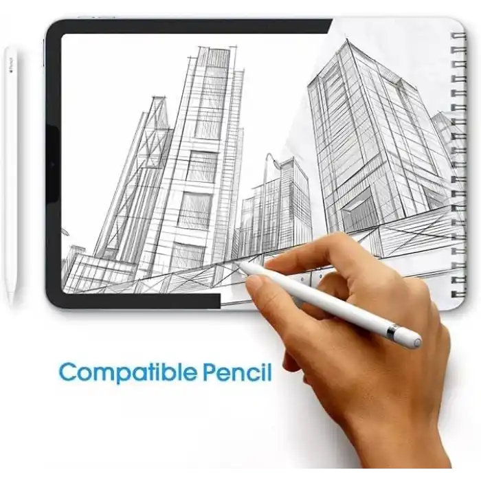 Engo Apple iPad Air 5. Nesil 10.9 İnç İle Uyumlu Paperfeel Ekran Koruyucu Kağıt Hissi Veren Dokulu Mat Yüzey, Pencil Kullanımı, Not Alma Ve Çizim İçin