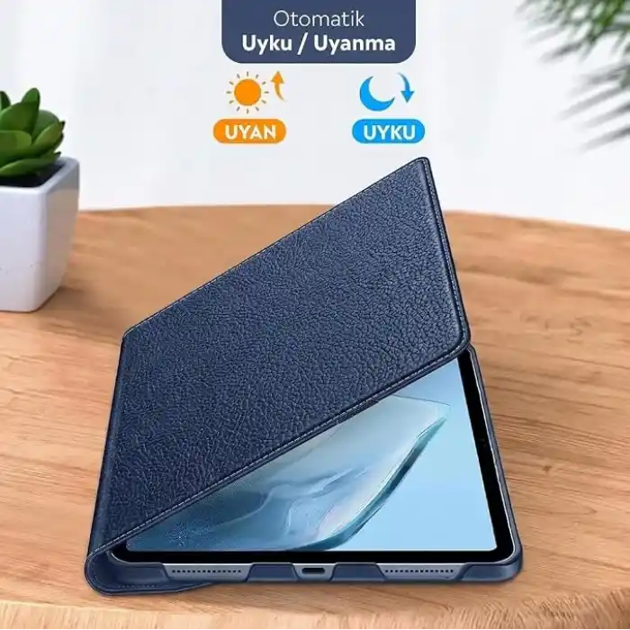 Apple iPad Yatay ve Dikey Standlı 360 Derece Döner Tablet Kılıfı (iPad 10.Nesil 10.9/iPad A16 Lacivert)