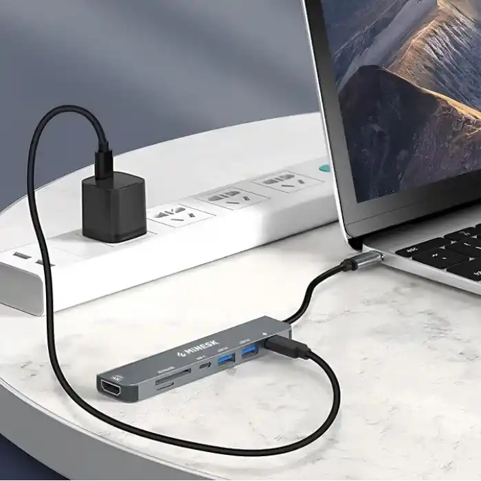 Minesk Macbook ile Uyumlu USB-C Hub Çoklayıcı HDMI/SD Card/Micro SD/USB 2.0/USB 3.0/USB-C/PD 100watt / bağlantı Port USB Çoklayıcı Adaptör (7-in -1 Multi Hub HDMI)