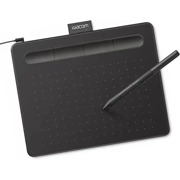 Wacom Intuos CTL4100 çizim tableti Mac, PC, Chromebook ve Android için, küçük, yazılım dahil, siyah