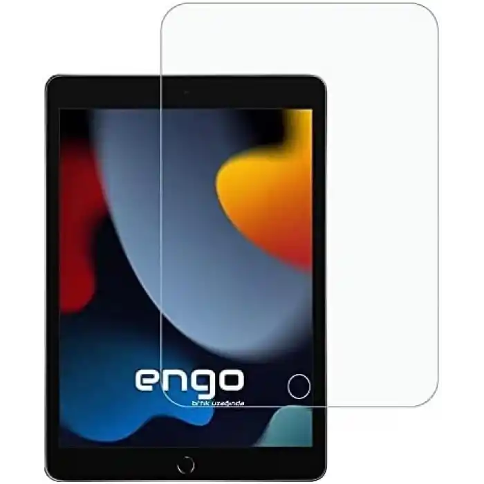 Engo Apple iPad 9. Nesil 10.2 İnç İle Uyumlu Ekran Koruyucu 9H Temperli Kırılmaz Esnek Nano Cam, Çizilmeye Ve Darbeye Dayanıklı Koruma, HD Şeffaf A2602 A2604