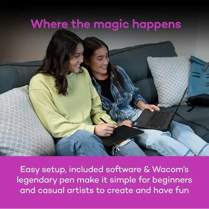 Wacom Intuos CTL4100 çizim tableti Mac, PC, Chromebook ve Android için, küçük, yazılım dahil, siyah