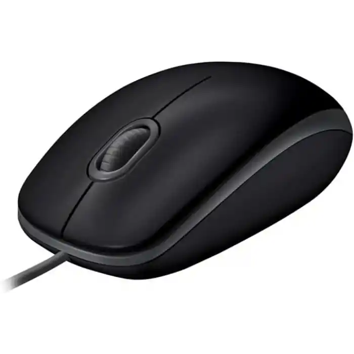 Logitech B110 kablolu USB fare, sessiz tuşlar, tam boyutlu konforlu tasarım, iki elle kullanılabilir PC/Mac/Laptop - Gri