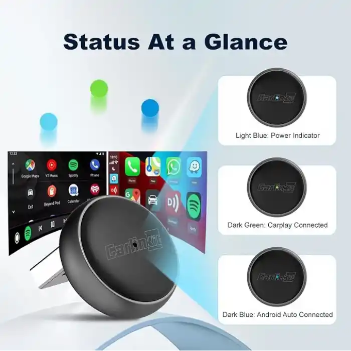 Carlinkit Kablosuz CarPlay ve Android Otomatik Adaptör - Mini Ultra 3 iPhone ve Android 11+, USB-A/Tip-C Tak ve Çalıştır, Hızlı Bağlantı, Çevrimiçi Yükseltme için Kablosuz Donglea OEM Kablolu