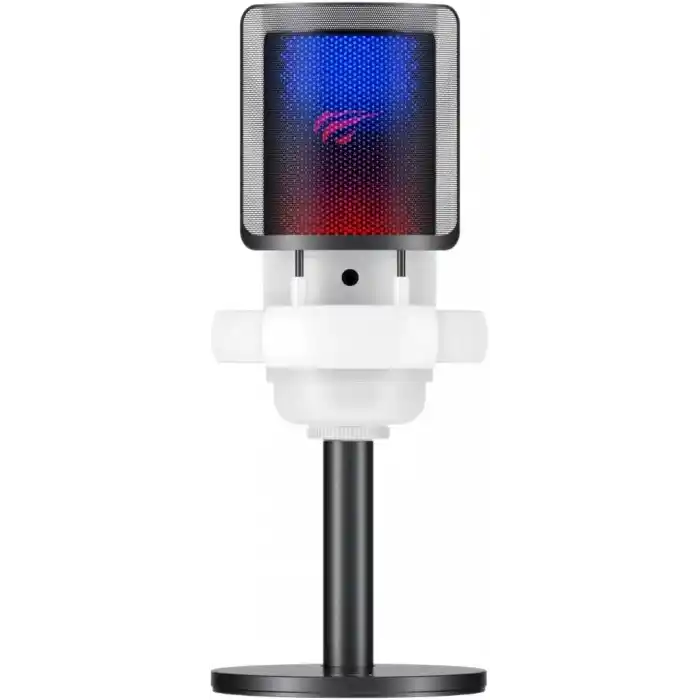 Havit Gamenote GK50 RGB Yayıncı Mikrofon - 24bit/192kHz - Kardioid - Gürültü Engelleme - Type-C + 3.5mm - Beyaz