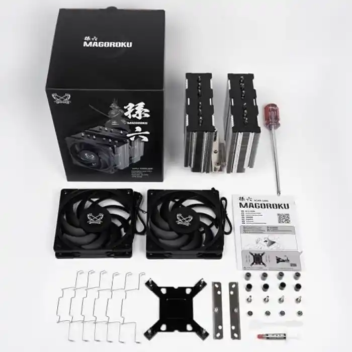 Scythe Magoroku Dual Tower Dual fan CPU Hava Soğutucu, Intel LGA1700, LGA1151, AMD AM5, AM4 Desteği, 120mm, SCMR-1000