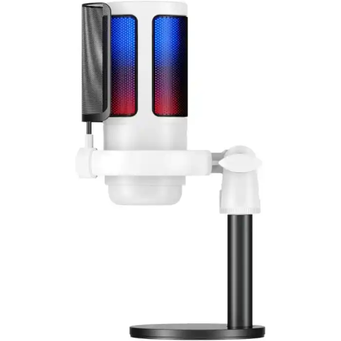 Havit Gamenote GK50 RGB Yayıncı Mikrofon - 24bit/192kHz - Kardioid - Gürültü Engelleme - Type-C + 3.5mm - Beyaz