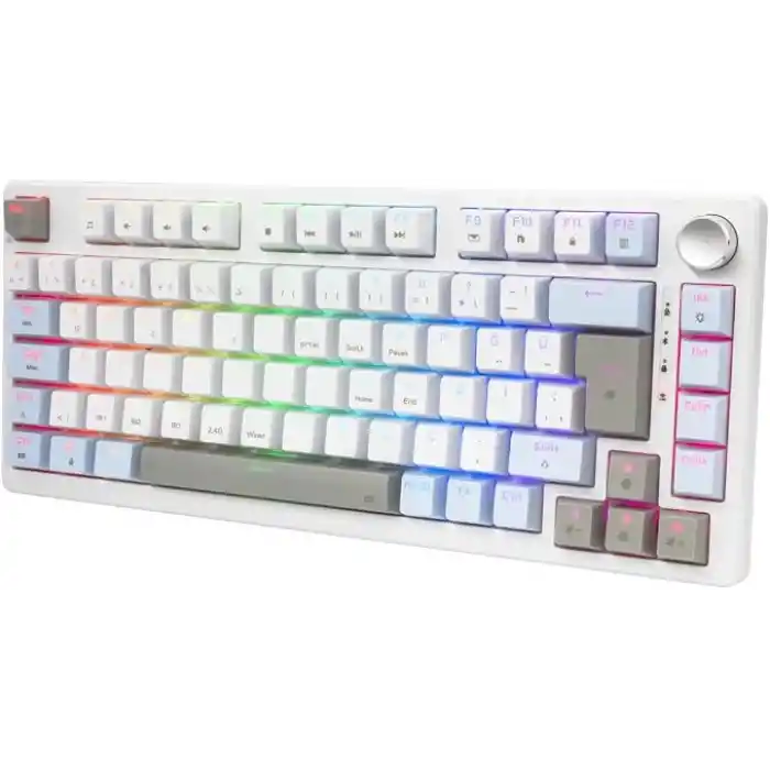 Gravion VEXOR RGB Mekanik Gaming Oyuncu Klavyesi 82 Tuş | 3 Mod (Bluetooth + 2.4G + Kablolu) | Huano Brown Kahverengi Switch Linear | 2000mAh Batarya | Anti-Ghosting Kompakt%75 Hot Swap