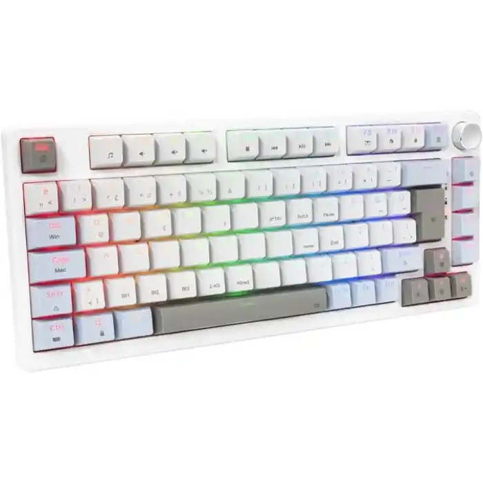 Gravion VEXOR RGB Mekanik Gaming Oyuncu Klavyesi 82 Tuş | 3 Mod (Bluetooth + 2.4G + Kablolu) | Huano Brown Kahverengi Switch Linear | 2000mAh Batarya | Anti-Ghosting Kompakt%75 Hot Swap