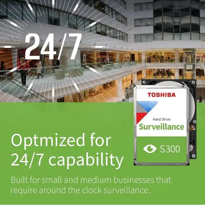 Toshiba S300 4TB 3.5” Dahili HDD – 256MB Cache, 6Gb/s, 5400RPM, Güvenlik ve Gözetim, HDWT840UZSVA