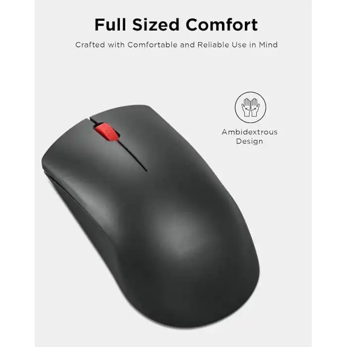 Lenovo Kablosuz Fare (WL150) - 2.4G Nano USB-A Çok Yönlü Ergonomik Fare - 3 Milyon Tıklama, 1.000 DPI - Taşınabilir Kompakt Kablosuz Tasarım - Bilgisayar ve Dizüstü Bilgisayar Aksesuarları