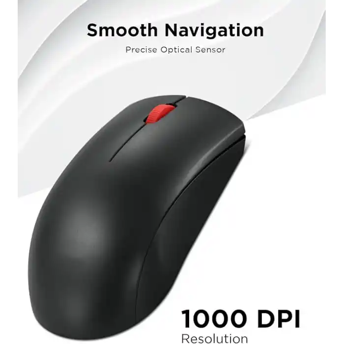 Lenovo Kablosuz Fare (WL150) - 2.4G Nano USB-A Çok Yönlü Ergonomik Fare - 3 Milyon Tıklama, 1.000 DPI - Taşınabilir Kompakt Kablosuz Tasarım - Bilgisayar ve Dizüstü Bilgisayar Aksesuarları