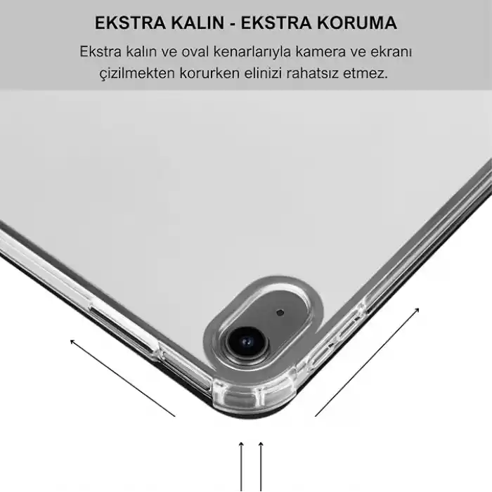 Klasse Apple iPad Air 5 / Air 4 10.9 inç Uyumlu Smart Kılıf, Apple Pencil Kalemlikli, Trifold, Esnek, Mat, Darbeye Tam Dayanıklı Tablet Kılıfı (Siyah)