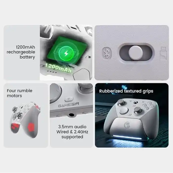 GameSir G7 Pro Wired Controller for Xbox Series X|S, Xbox One, Wireless Gamepad for PC&Android with TMR Sticks, Hall Effect Analog Triggers, 1000Hz Polling Rate, 3.5mm Audio Jack - White