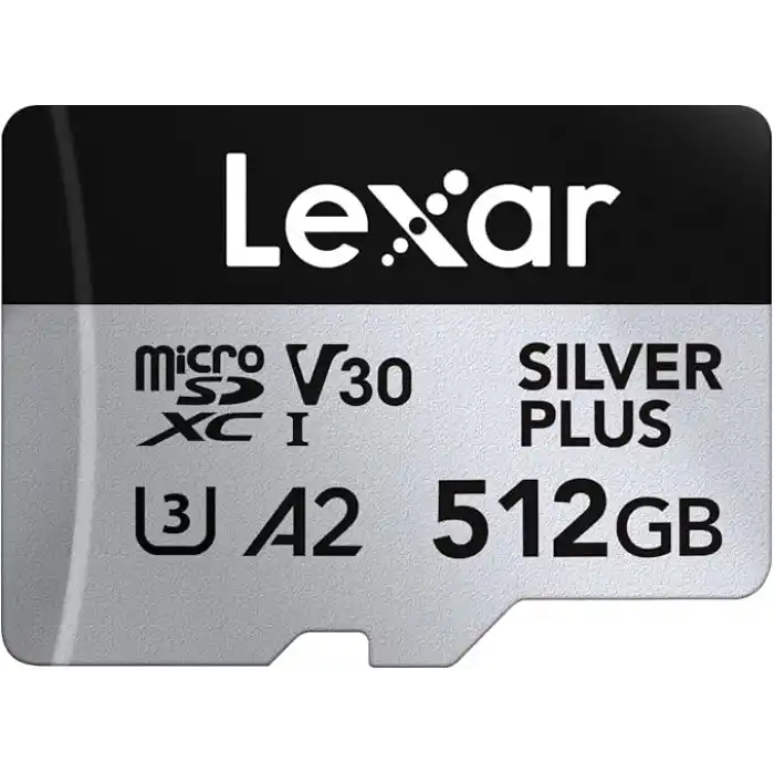 Lexar 512GB Silver Plus 205mb 4K V30 UHSI Micro SD Hafıza Kartı