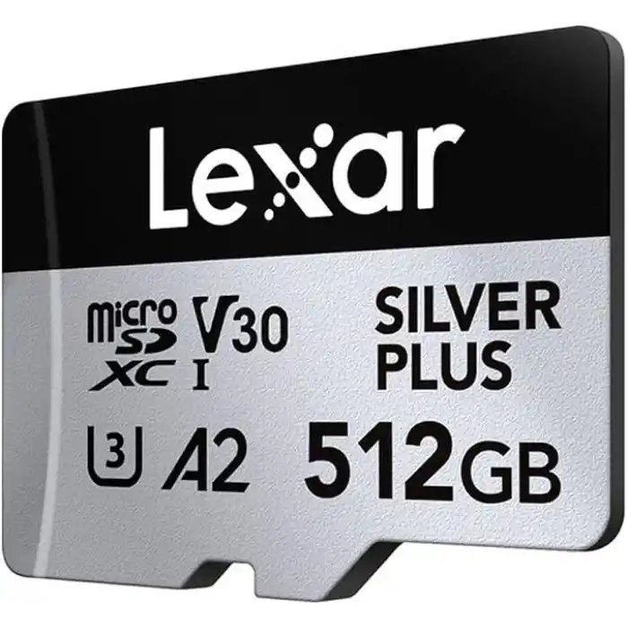 Lexar 512GB Silver Plus 205mb 4K V30 UHSI Micro SD Hafıza Kartı