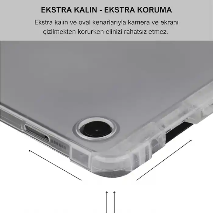 Klasse Samsung Galaxy Tab A9+ Plus 11 inç Uyumlu Smart Kılıf, S Pen Kalemlikli, Trifold, Esnek, Mat, Darbeye Tam Dayanıklı Tablet Kılıfı (Siyah)