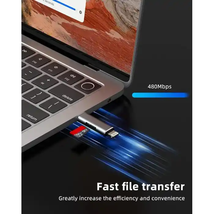 USB C yıldırım mikro SD kart okuyucu (2in1) iPhone16 15 14 Pro Apple adaptörü için dijital kamera TF bellek fotoğraf depolama transferi iPad için uyumlu Samsung C tipi kompakt aksesuarlar Android