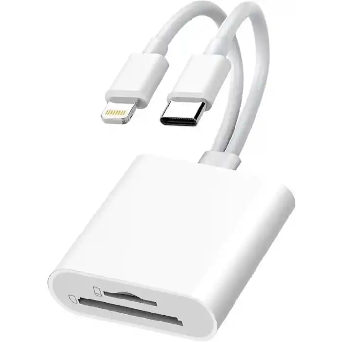 Lunatic 8360 Type-C Lightning Kart Okuyucu Micro SD TF Hafıza Kart Adaptörü Çevirici Çoklayıcı Sdhc