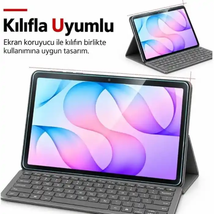 Engo Samsung Galaxy Tab S12 Plus İle Uyumlu Ekran Koruyucu 12.6 İnç SM-X840 Kırılmaz Esnek Nano Cam, Çizilmeye Ve Darbeye Dayanıklı Koruma, HD Şeffaf