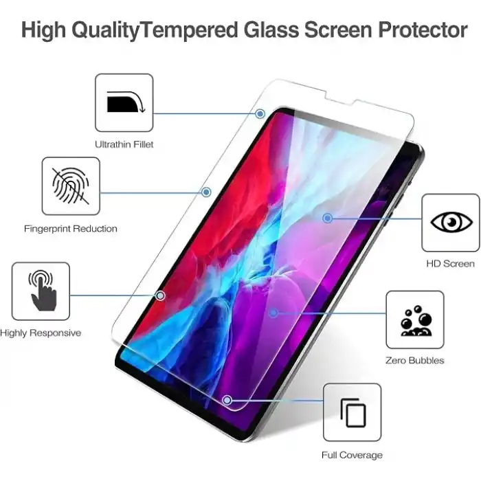 Coverzone Samsung Galaxy Tab S10 FE Plus 13 inç için temperli cam 1 adet ekran koruyucu Film Guard Galaxy Tab S10 FE Plus ile uyumlu 13 inç Cam