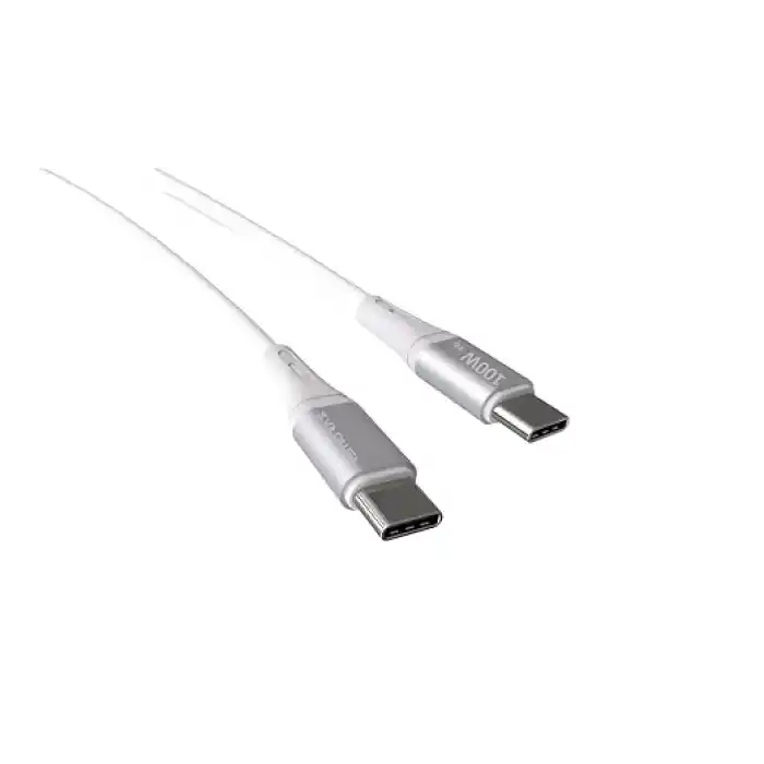 Type C-C, 2Metre, 100WATT PD Hızlı Şarj Kablosu, REMORAX Wahoo (1Ad x 2Metre Beyaz)